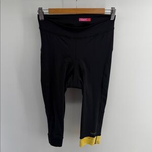 TERRY Cycling Capri Pants Padded Knickers Black Compression Stretch sz L